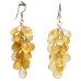 Grape Bunch Earrings Silver 925 Sterling Natural Golden Topaz Gem Stone Handmade Women Gift E542 